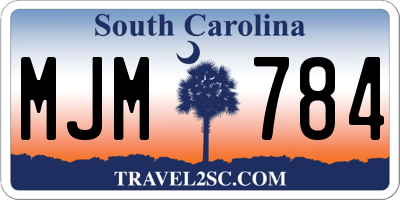 SC license plate MJM784