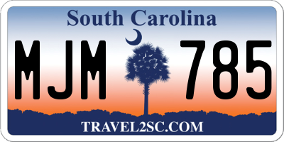 SC license plate MJM785
