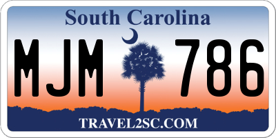 SC license plate MJM786