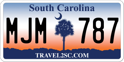SC license plate MJM787