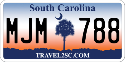 SC license plate MJM788