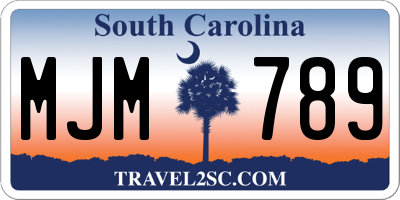 SC license plate MJM789
