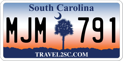 SC license plate MJM791