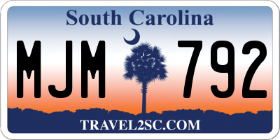SC license plate MJM792