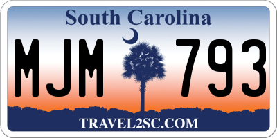 SC license plate MJM793