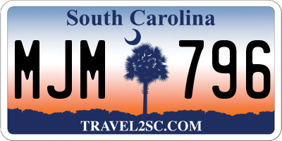 SC license plate MJM796