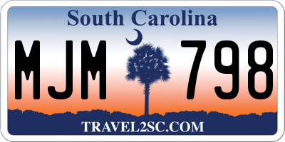 SC license plate MJM798