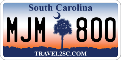 SC license plate MJM800
