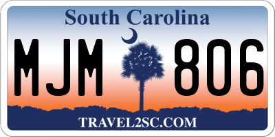 SC license plate MJM806