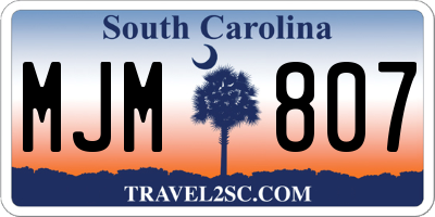 SC license plate MJM807