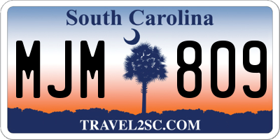 SC license plate MJM809