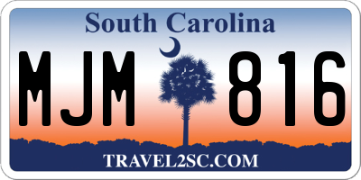 SC license plate MJM816