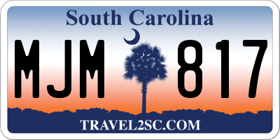 SC license plate MJM817