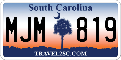 SC license plate MJM819