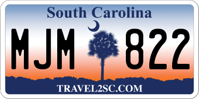 SC license plate MJM822