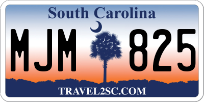 SC license plate MJM825