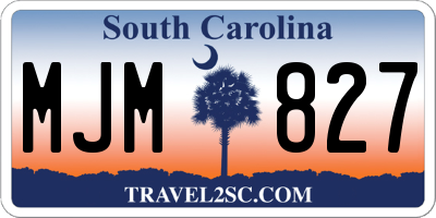 SC license plate MJM827