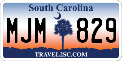 SC license plate MJM829