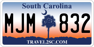 SC license plate MJM832