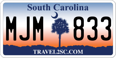 SC license plate MJM833
