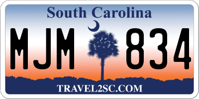 SC license plate MJM834