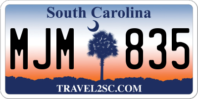 SC license plate MJM835