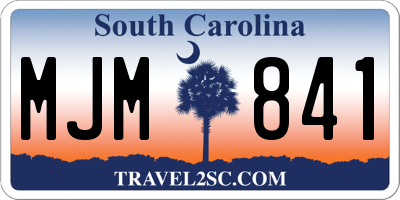 SC license plate MJM841