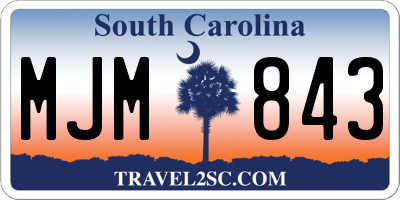 SC license plate MJM843