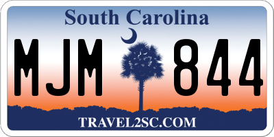 SC license plate MJM844