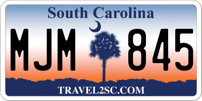 SC license plate MJM845