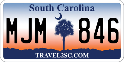 SC license plate MJM846