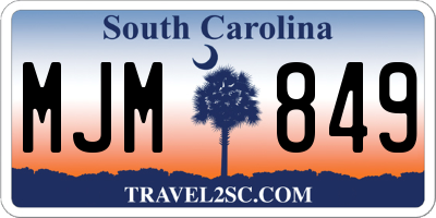 SC license plate MJM849
