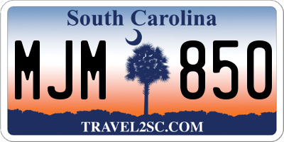 SC license plate MJM850