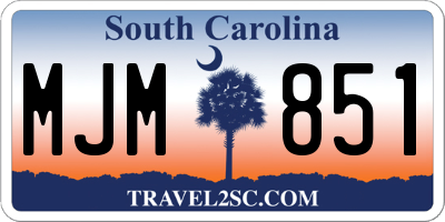 SC license plate MJM851