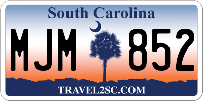 SC license plate MJM852