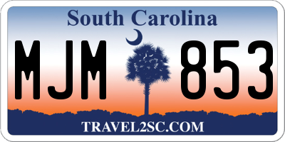 SC license plate MJM853