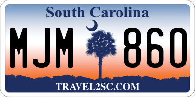 SC license plate MJM860
