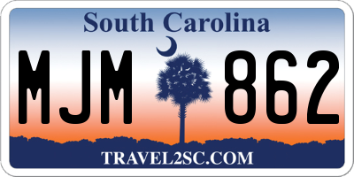 SC license plate MJM862