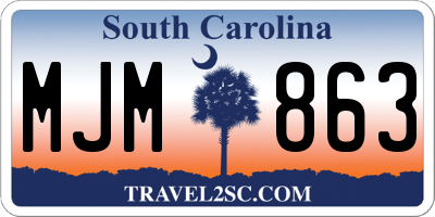 SC license plate MJM863