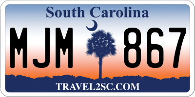 SC license plate MJM867