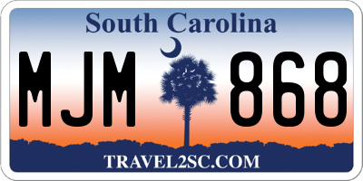 SC license plate MJM868