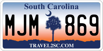 SC license plate MJM869