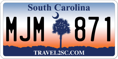 SC license plate MJM871