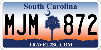 SC license plate MJM872