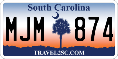 SC license plate MJM874