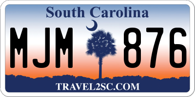 SC license plate MJM876