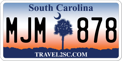 SC license plate MJM878