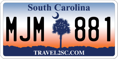 SC license plate MJM881