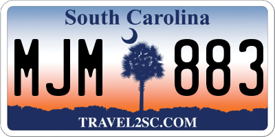 SC license plate MJM883