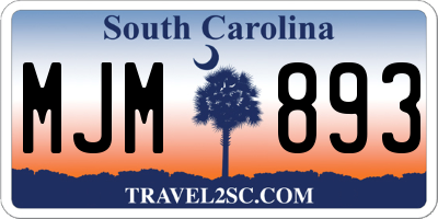 SC license plate MJM893